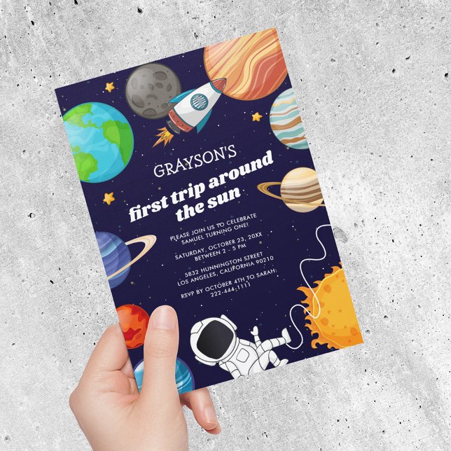 Space Astronaut First Birthday Party Invitation (Creator Uploaded)
