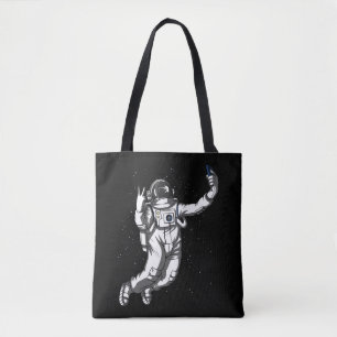 Space Astronaut Funny Selfie Cosmic Galaxy Tote Bag