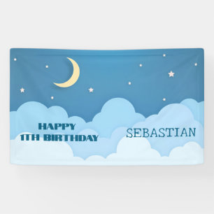Space Astronaut galaxy planets boy Birthday Party Banner
