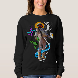 Space astronaut ghosts flower sweatshirt