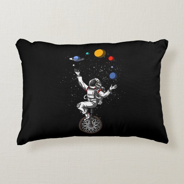 Space Astronaut Juggling Planets Cosmic Astronomy Decorative Cushion (Front)