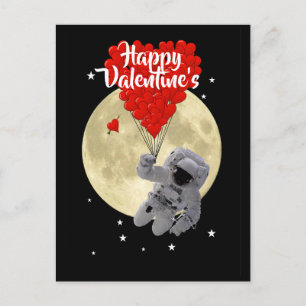 Space astronaut kids Valentine's day Announcement Postcard