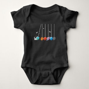Space Astronaut Pendulum Cradle Rocket Sun System Baby Bodysuit