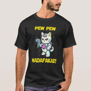 Space Astronaut Pew Madafakas Maneki Neko Cat 2 T-Shirt