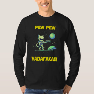 Space Astronaut Pew Madafakas Manx Cat T-Shirt