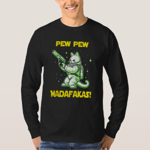 Space Astronaut Pew Madafakas Norwegian Forest Cat T-Shirt
