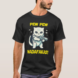 Space Astronaut Pew Madafakas Scottish Fold Cat T-Shirt