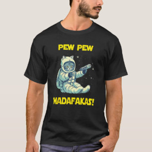 Space Astronaut Pew Madafakas Siberian Cat T-Shirt