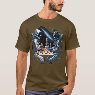 Space Astronaut Playing Chess Astronomy Spaceman T-Shirt