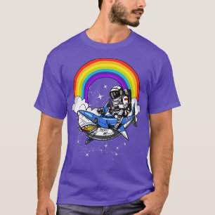 Space Astronaut Riding Shark T-Shirt