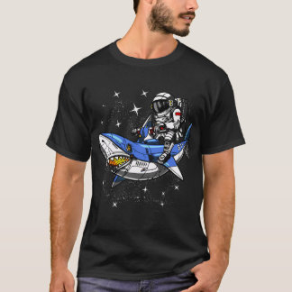 Space Astronaut Riding Shark T-Shirt