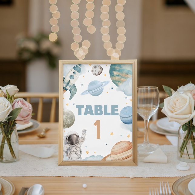 Space Astronaut Shower Table Numbers Sign (Creator Uploaded)