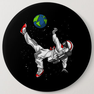 Space Astronaut Soccer Football Cosmic 6 Cm Round Badge
