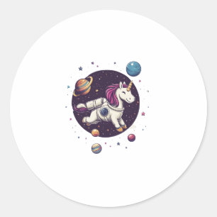 Space Astronaut Unicorn (1) Classic Round Sticker