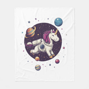 Space Astronaut Unicorn (1) Fleece Blanket