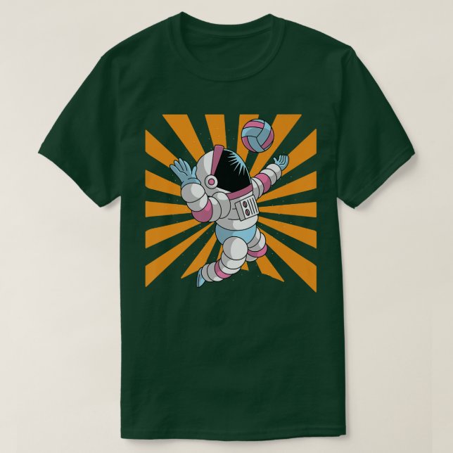 Space Astronaut Volleyball  T-Shirt (Design Front)