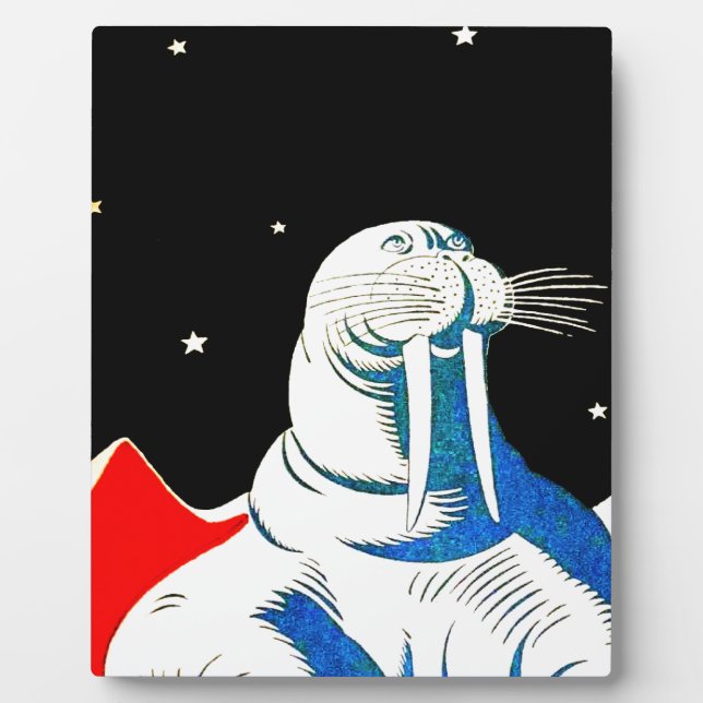 Space Astronaut Walrus Plaque (Front)