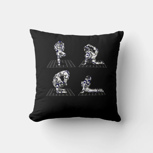 Space Astronaut Yoga Poses Cushion (Front)