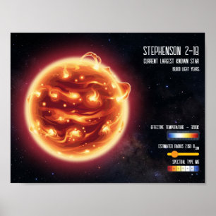 Space Astronomy Biggest Star Science Infographic  Poster