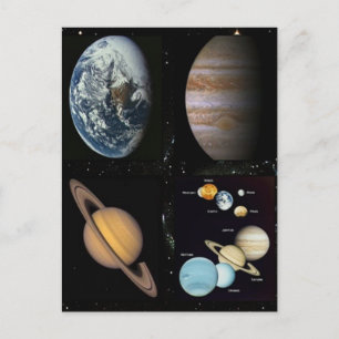 Space astronomy collage print postcard