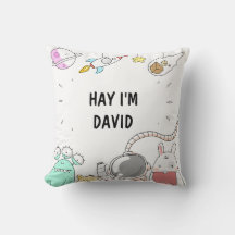 space astronouts illustration pillow