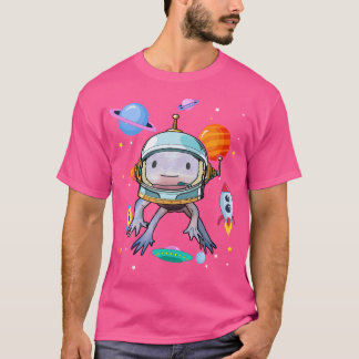 Space Axolotl Kawaii Cute Kid Boy Girl Salamander T-Shirt