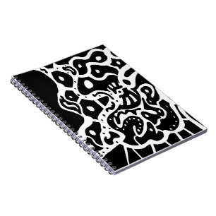 "Space" B&W Abstract Art Spiral Notebook