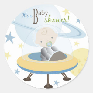 Space Baby Invite Sticker