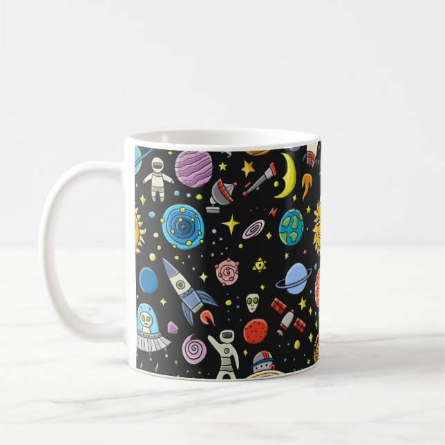 Space Background. Planets of the solar system. Roc Coffee Mug (Left)