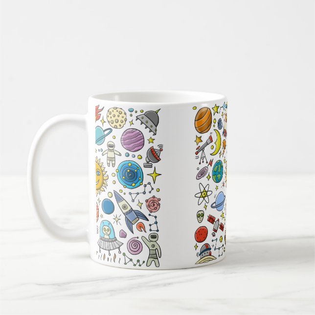 Space Background. Planets of the solar system. Roc Coffee Mug (Left)