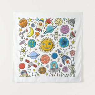 Space Background. Planets of the solar system. Roc Tapestry