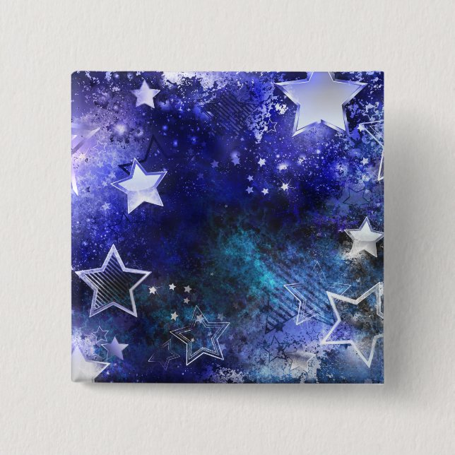 Space Background with Stars 15 Cm Square Badge (Front)