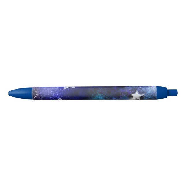 Space Background with Stars Black Ink Pen (Front)