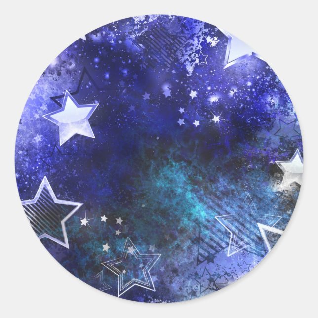 Space Background with Stars Classic Round Sticker (Front)