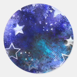Space Background with Stars Classic Round Sticker