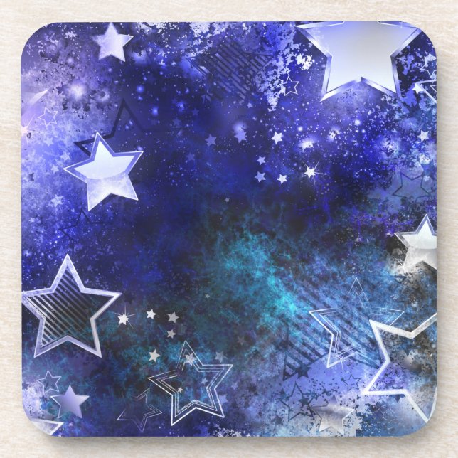 Space Background with Stars Coaster (Front)