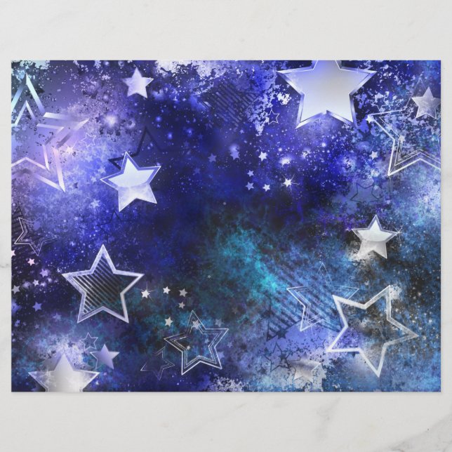Space Background with Stars Custom Letterhead (Front)