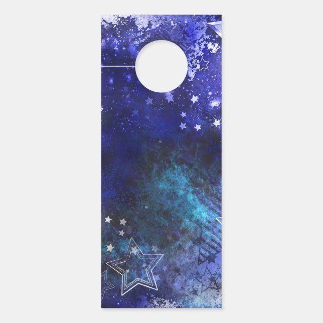 Space Background with Stars Door Hanger (Front)