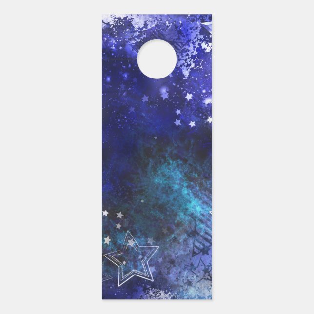 Space Background with Stars Door Hanger (Front)