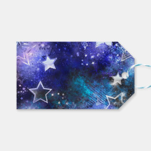 Space Background with Stars Gift Tags