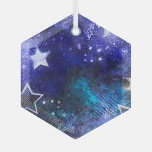 Space Background with Stars Glass Tree Decoration