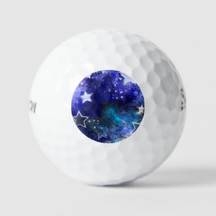Space Background with Stars Golf Balls