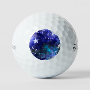 Space Background with Stars Golf Balls