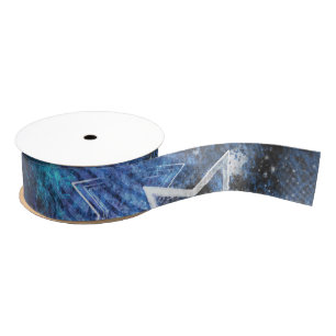Space Background with Stars Grosgrain Ribbon