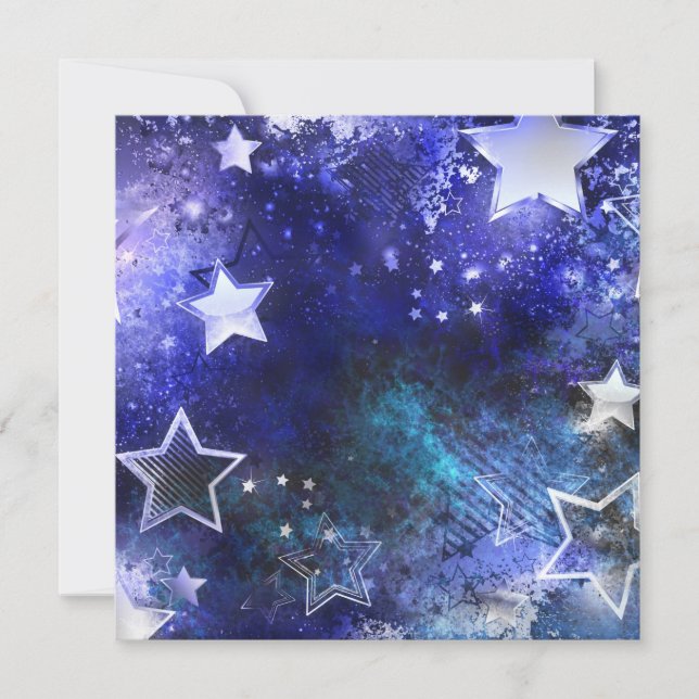 Space Background with Stars Holiday Card (Front)