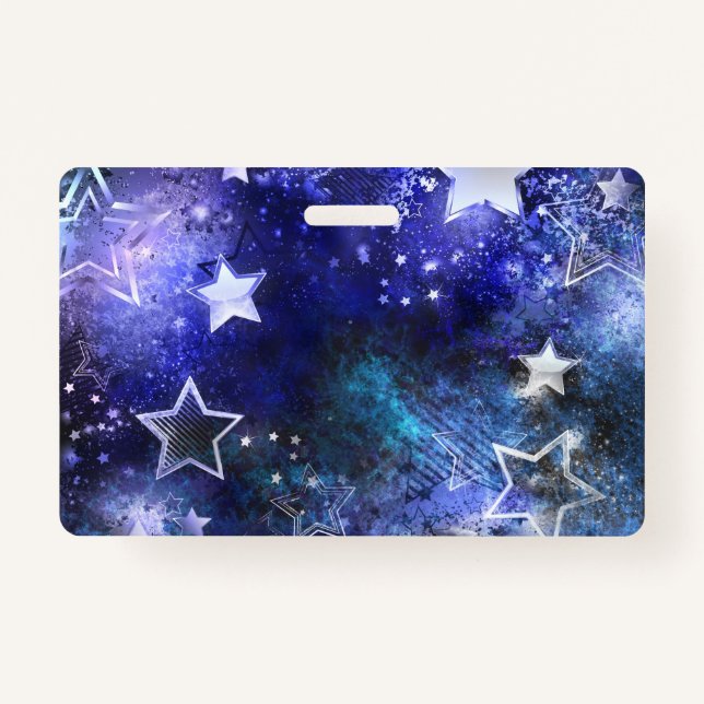 Space Background with Stars ID Badge (Front)
