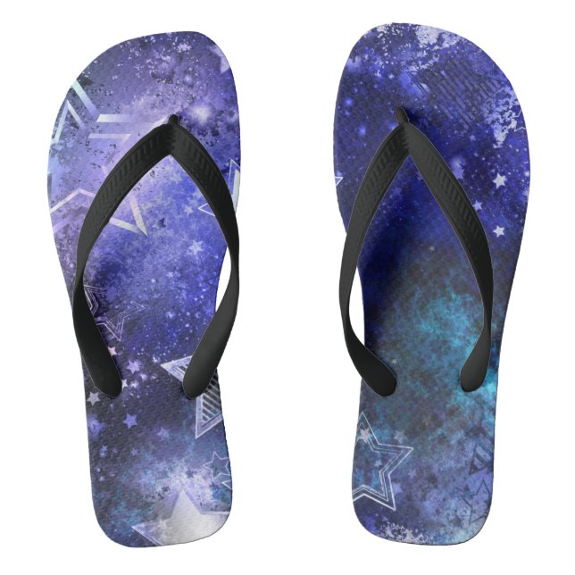 Space Background with Stars Jandals (Footbed)