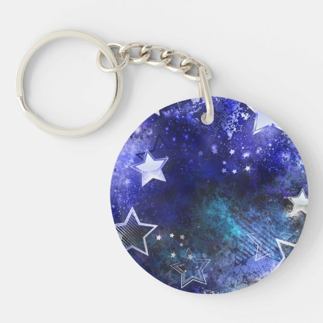Space Background with Stars Key Ring (Front)