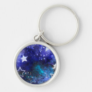 Space Background with Stars Key Ring