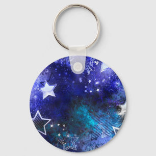 Space Background with Stars Key Ring